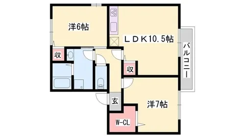 サニーハイツ田寺 B棟【201号室】の間取り