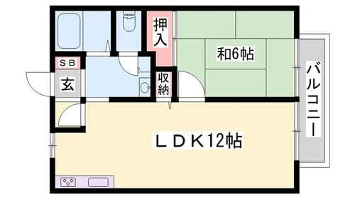 サンライフ森の西B【203号室】の間取り