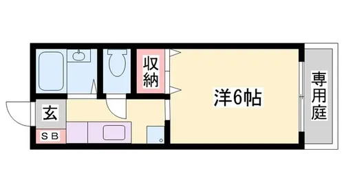 エフメゾン新在家【1-6号室】の間取り