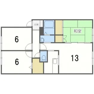 北海道札幌市手稲区西宮の沢二条4丁目【アパート】の間取り