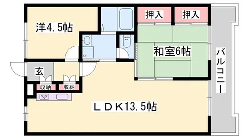 エステートピア香呂【302号室】の間取り