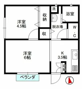 サンハイムB【1階】の間取り
