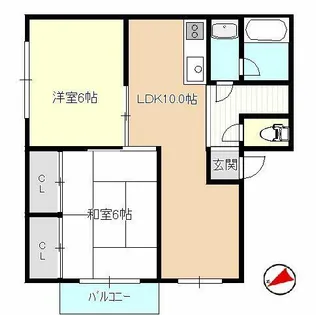 ハイムソファレ新田【2階】の間取り