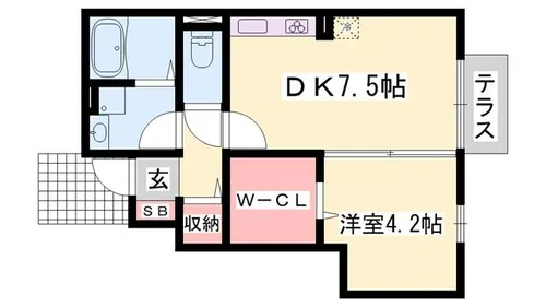 ローズコート砥堀【101号室】の間取り