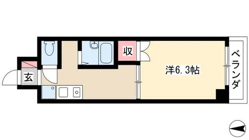 サンピアオカヤス【2階】の間取り