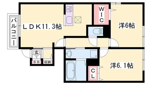 フローラ【103号室】の間取り