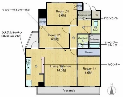 ヒルハイツ浅井【2階】の間取り