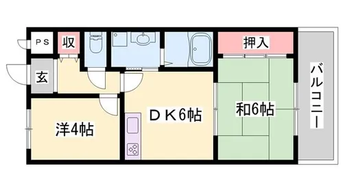 HIJIRIマンション【2-D号室】の間取り