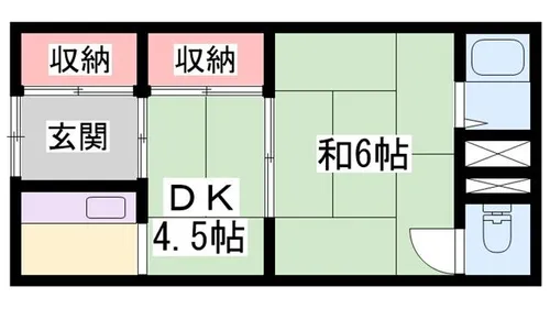 あすかハイム【2-3号室】の間取り