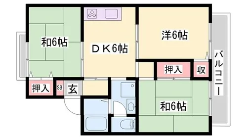 メロディ白国 A【201号室】の間取り