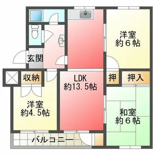 神陵台東住宅46号棟【4階】の間取り