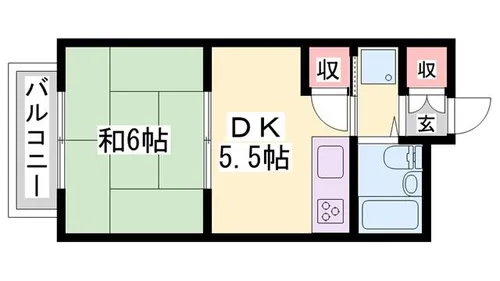 サンハイツ多井田C棟【211号室】の間取り