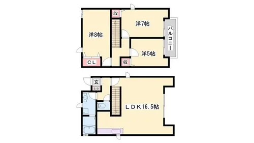 兵庫県姫路市田寺8丁目【一戸建】の間取り