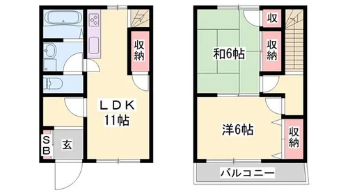 ハイツ中広瀬【2号室】の間取り