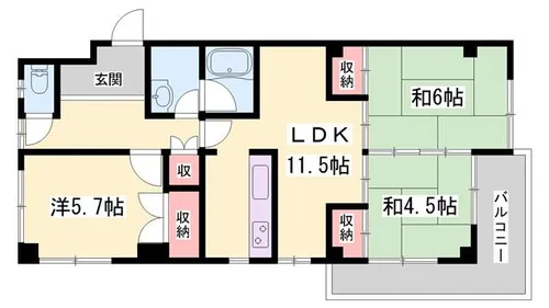 セントラル向陽台【2階】の間取り