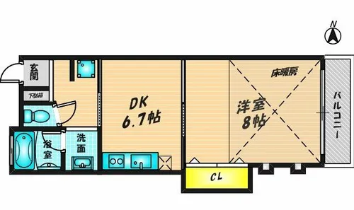 ブラン・ヴェール【3階】の間取り