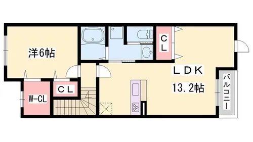 ウッドパストラル2【202号室】の間取り