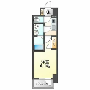 エスリードレジデンス大阪グランノースⅠ【5階】の間取り
