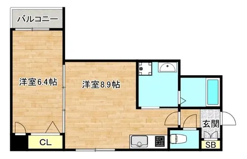 1LDKの間取り画像