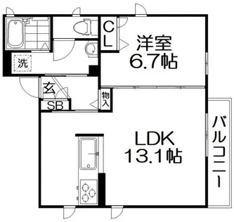 シャーメゾン ソレイユ【202号室】の間取り
