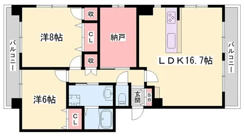 サニーニシウラ【3階】の間取り