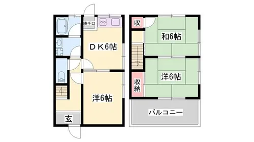 兵庫県赤穂市若草町【テラスハウス】の間取り