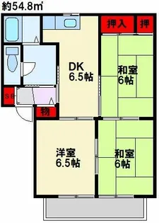 Lガーデン本城Ⅰ【102号室】の間取り