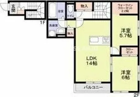 Coco Ange【2階】の間取り