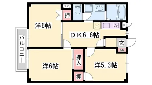 エクセル北門【201号室】の間取り