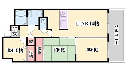 ハーモニー三幸1【5階】の間取り