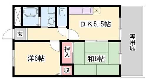 リバーサイド香呂【102号室】の間取り