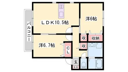 サンビレッジ瑞景C棟【2階】の間取り