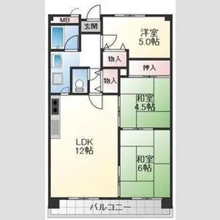 クリーンピアあがほ駅前町【505号室】の間取り