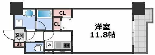 グランシス天満橋【4階】の間取り