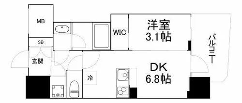 コンフォリア・リヴ大阪本町【9階】の間取り