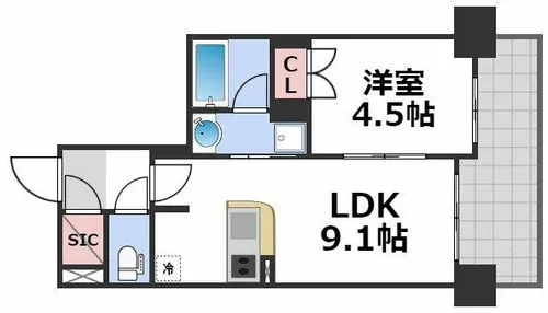 SK RESIDENCES SHINSAIBASHI【12階】の間取り