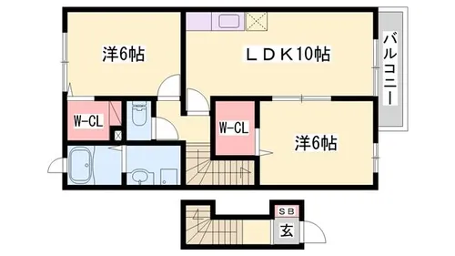 アボンデーレA【202号室】の間取り