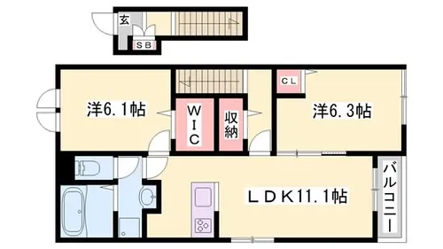 フクダパークサイド1【205号室】の間取り