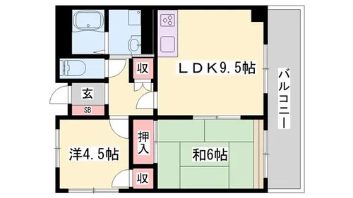 グリーンコスモ田井【1-C号室】の間取り