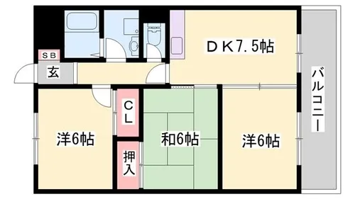 タウンズイノウエ【3-B号室】の間取り
