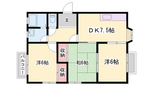 ハウス新町【2-C号室】の間取り