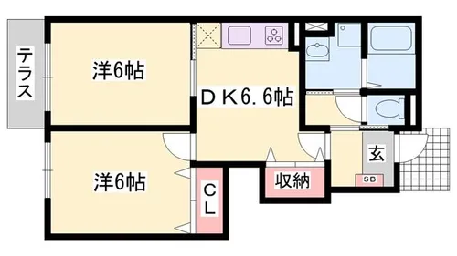 セレーノやしろA【1階】の間取り