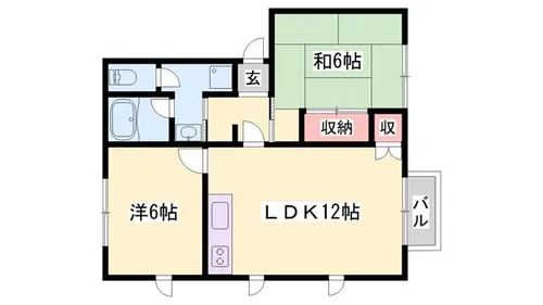 バローレ御立 A棟【2階】の間取り