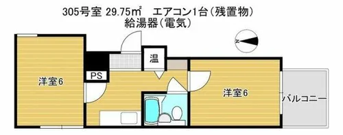 ユーロハイツ難波西【3階】の間取り
