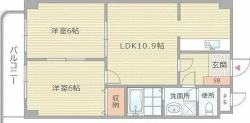 リッチライフダイコク【4階】の間取り