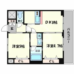 エステムプラザ難波WESTⅡプレディア【10階】の間取り