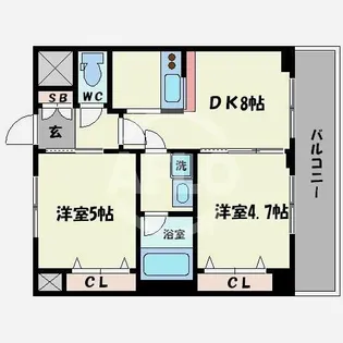 エステムプラザ難波WESTⅡプレディア【9階】の間取り