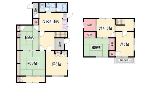 兵庫県姫路市中地【一戸建】の間取り