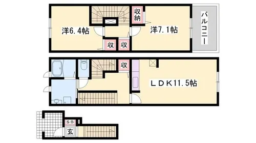 アルメールM【206号室】の間取り