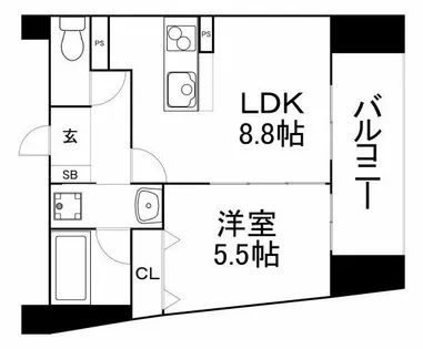 大阪府大阪市北区大淀中1丁目【マンション】の間取り